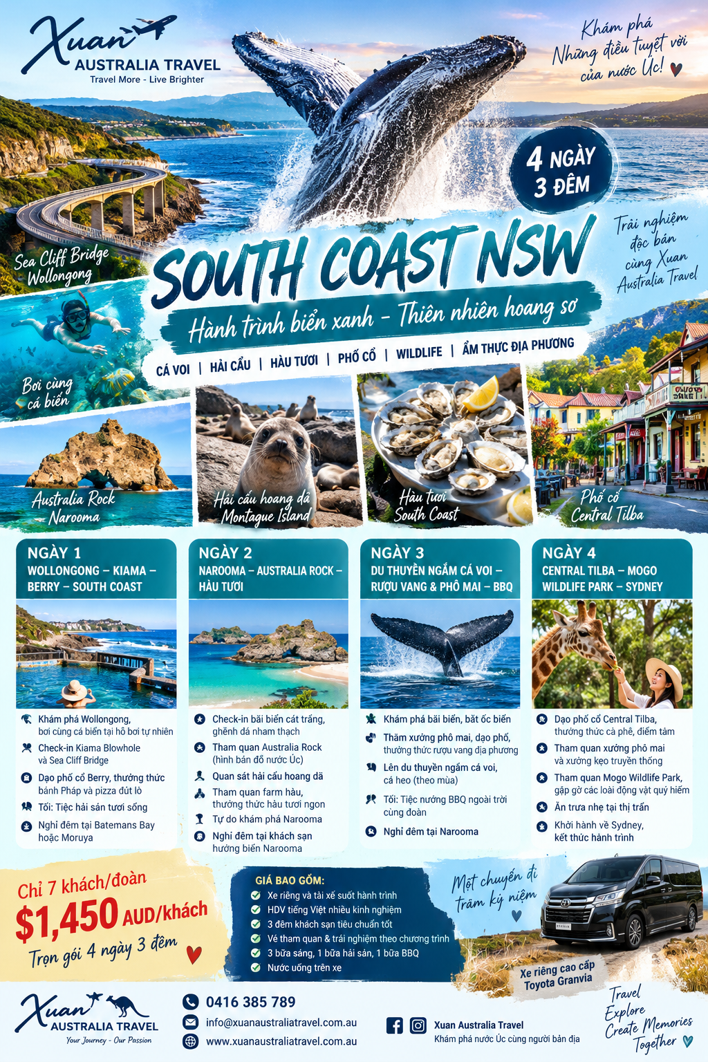 HÀNH TRÌNH SOUTH COAST NSW 4 NGÀY 3 ĐÊM